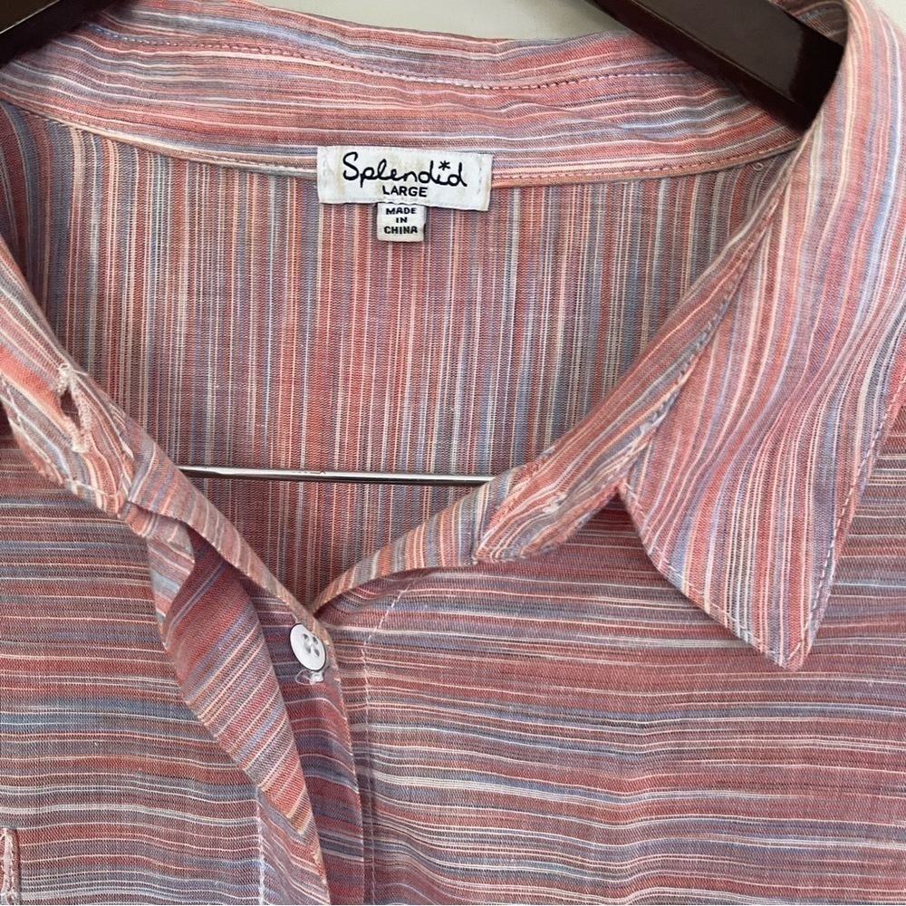 Splendid | Lightweight Button Down Blouse | Large - image 4